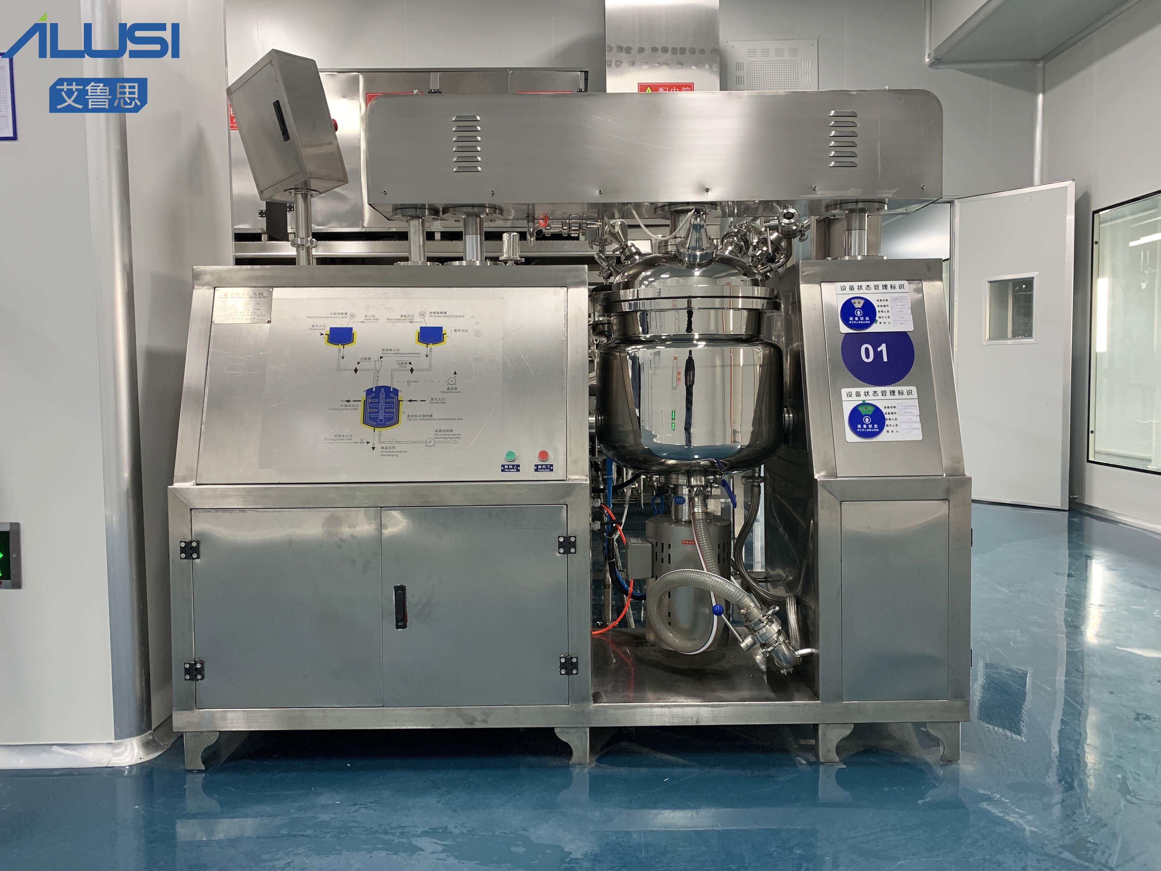 500L Hydraulic Lifting Vacuum Emulsifying Mixer Homogenizing Pharmaceutical Machine