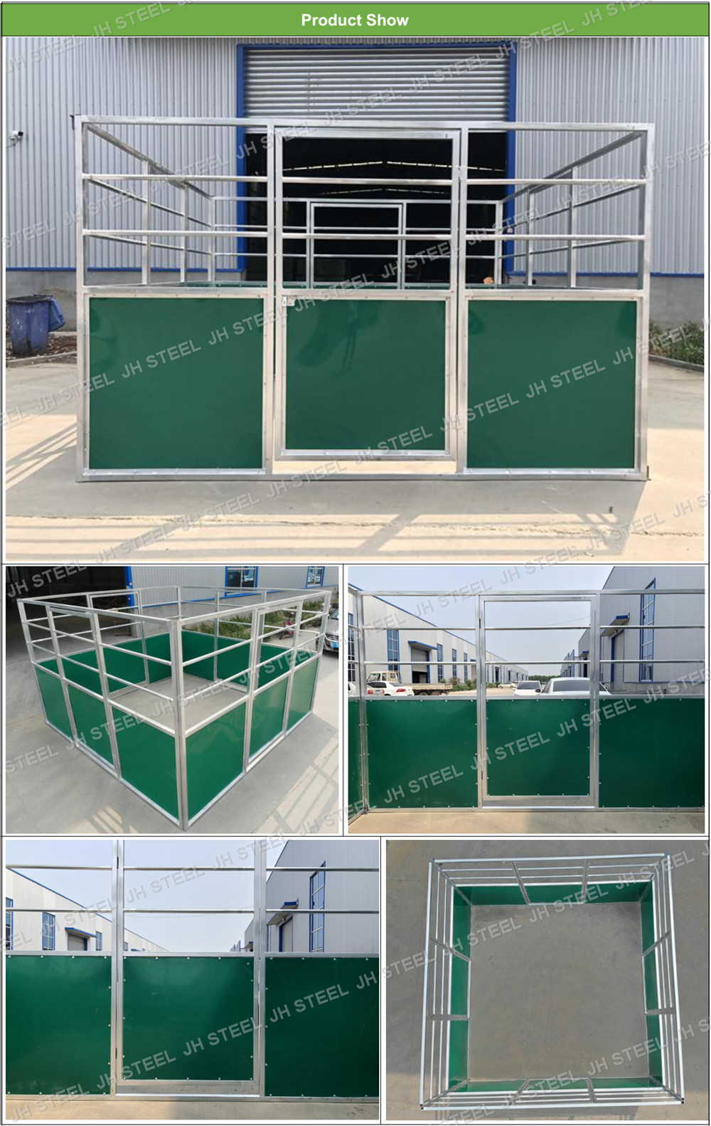 Hdpe Material Temporary Horse Stables Metal Galvanized Frame Movable 14ft