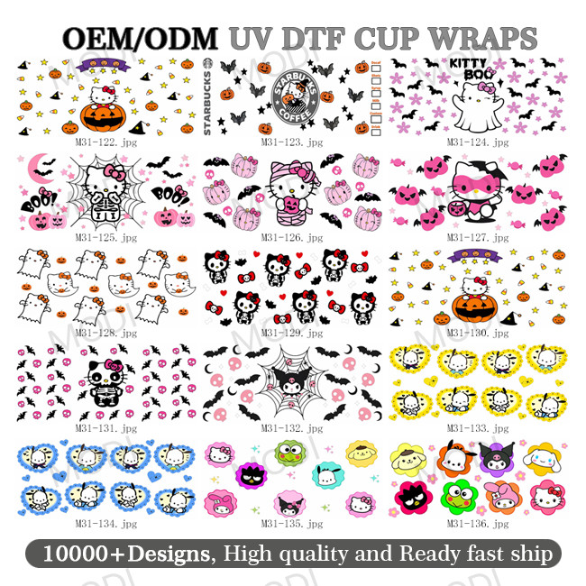Custom High Quality Popular Christmas UV DTF Cup Wraps Ready To Ship Transfers 16oz Decals UV DTF Sticker For Cups