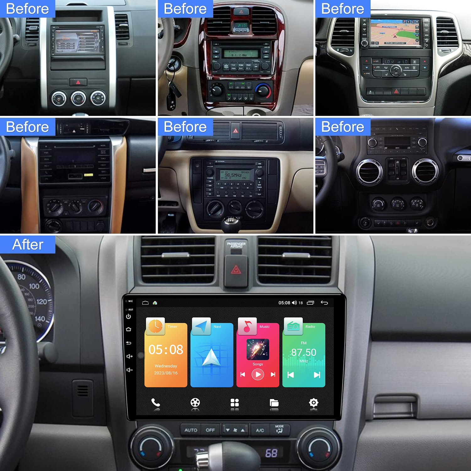 9" Screen Size Octa Core 2G 32G 4G LTE Android 10.0 Car Radio AM FM RDS Carplay Stereo