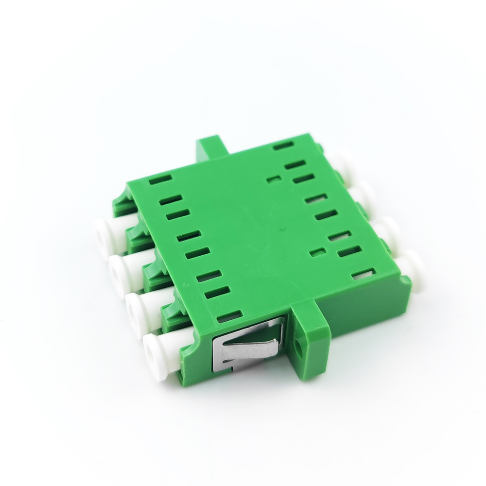 Green Eared Duplex A LC APC Optic Fiber Adapter Function for Optical Fiber Connection