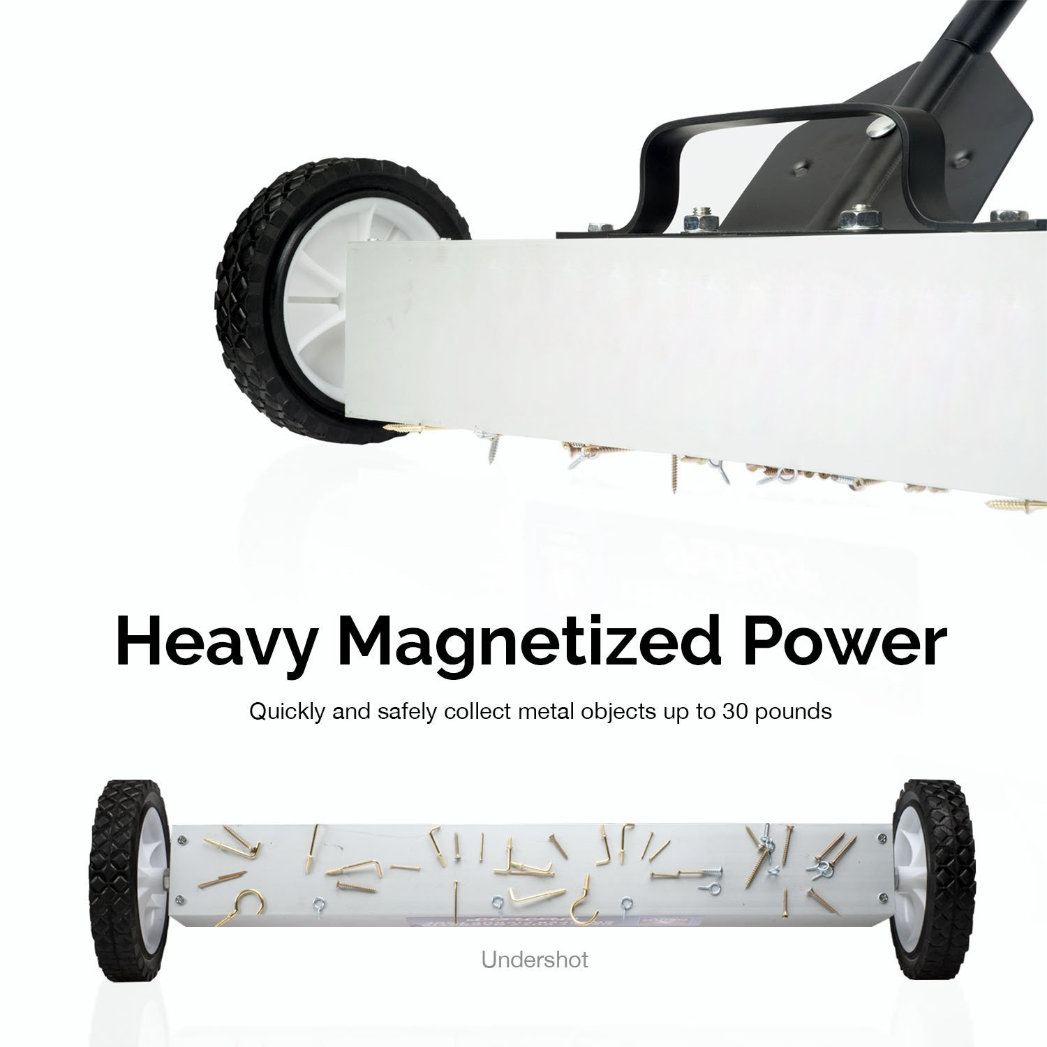 7'' 18cm Wheels Hand Push Magnetic Nail Screws Sweeper for Easy and Effective Pickup