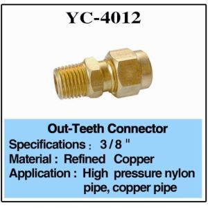 Brass 1/4 Fountain Pipe Fittings Outer Screw Connector