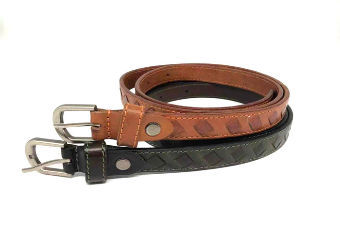 Women'S Genuine Cowhide Leather Belt For Pants Pin Buckle