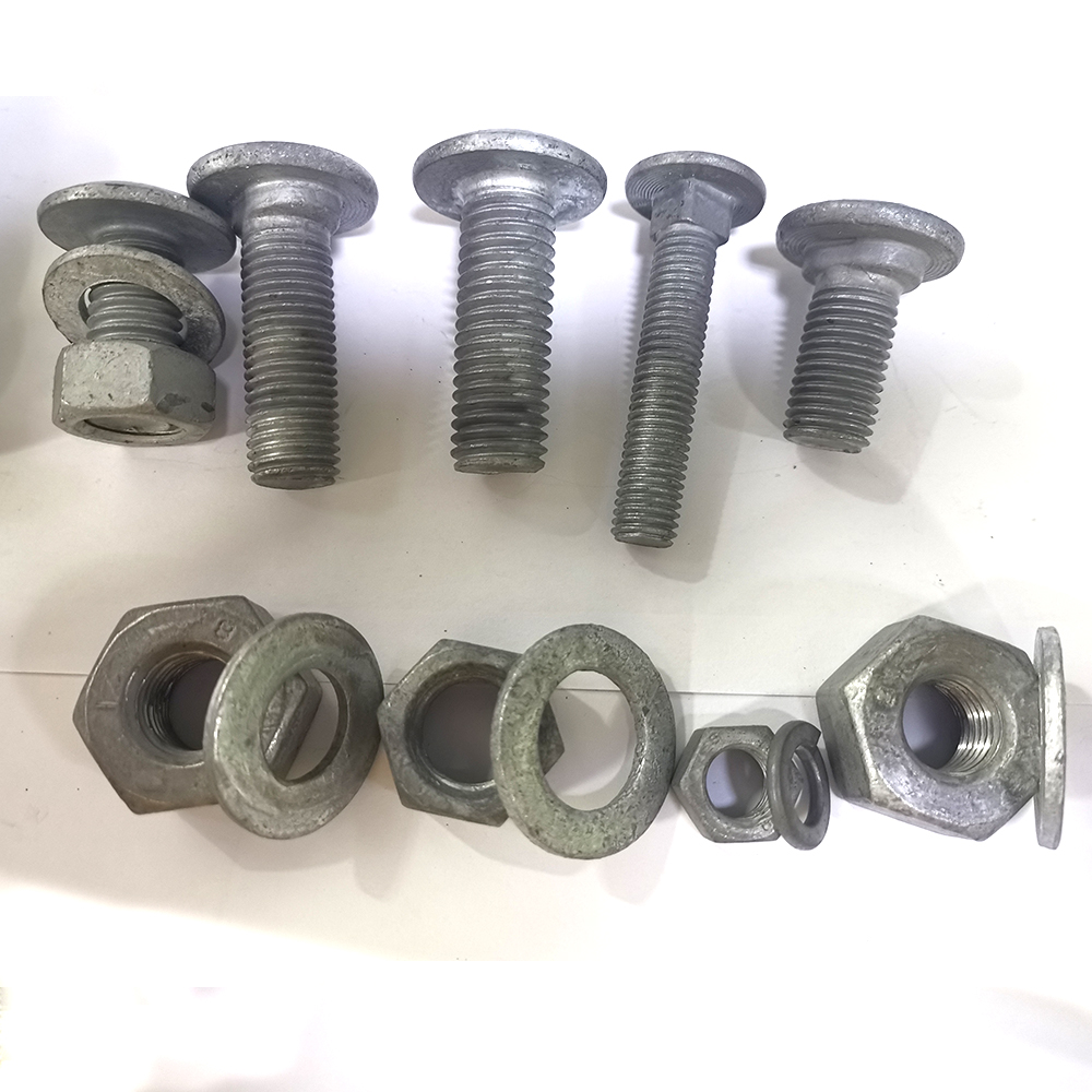 Hot Dip Galvanized Square Neck Bolts Mushroom Head Highway Guardrail Bolt And Nut