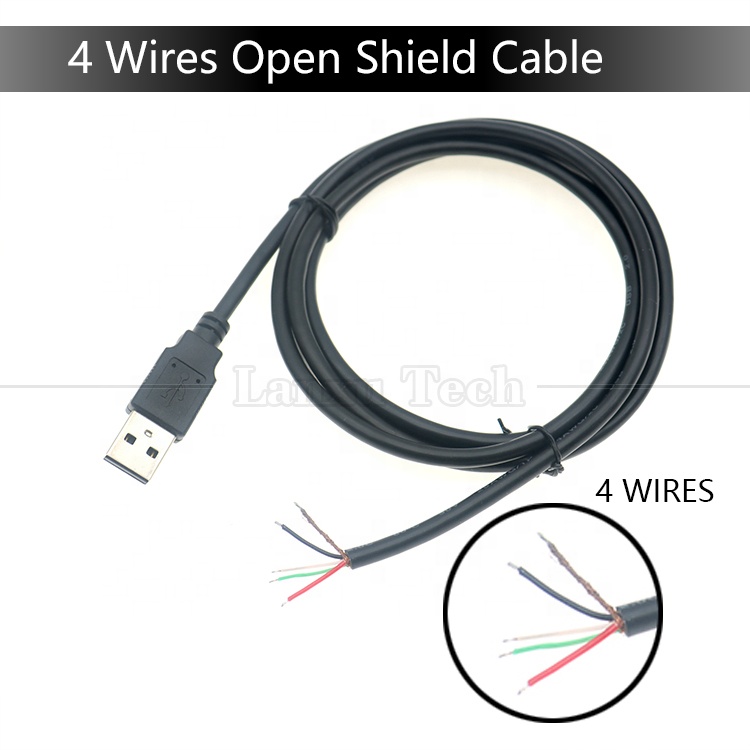 Custom Manufacture USB A Male to Stripped Bare Wire Open End Pigtail Cable