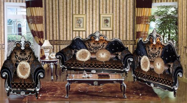 European-style luxury living room sofa coffee table French solid wood carved