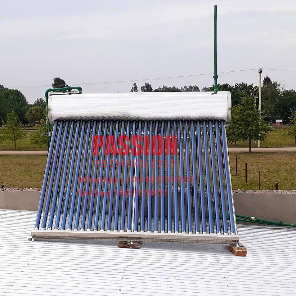 500L Vacuum Tube Compact Solar Water Heater Tap Water Flat Roof Solar Collector
