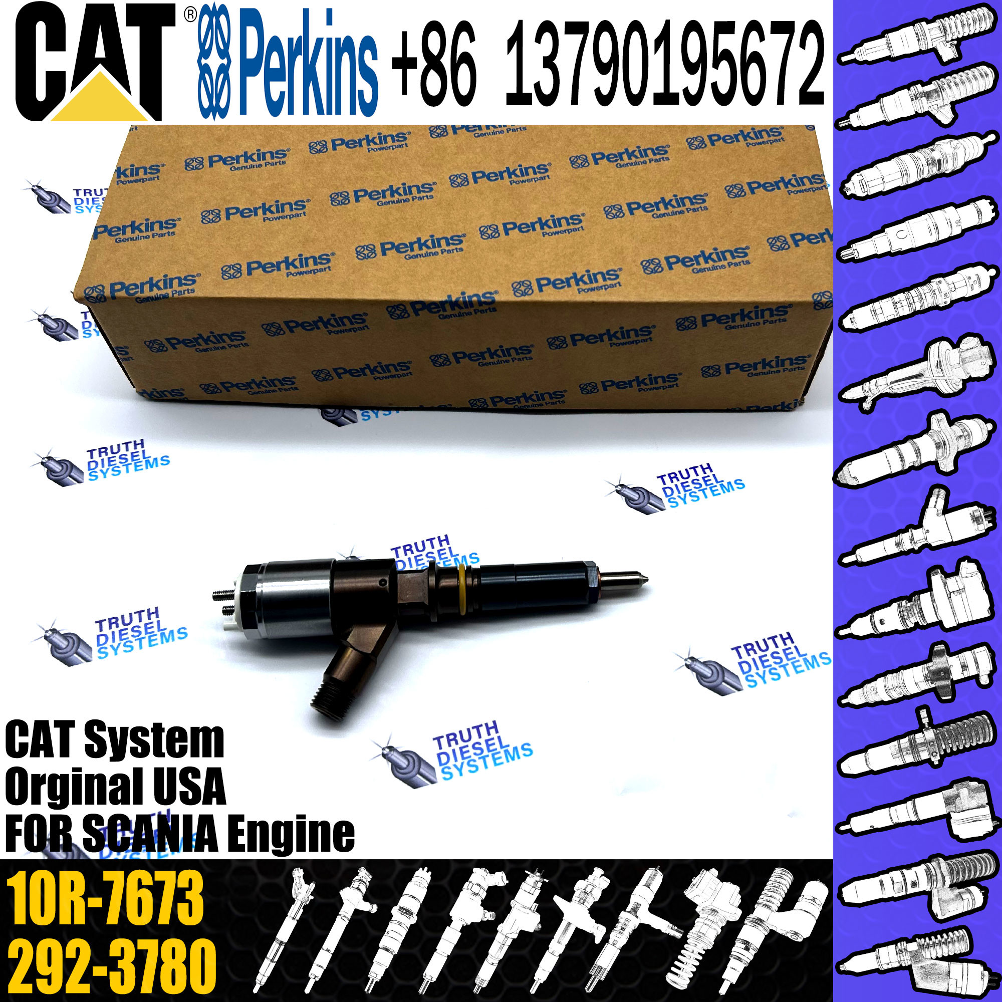 Diesel common rail fuel injector 320-0690 3069390 2923790 2645A749 2645A735 2645A719 10R-7673 For CAT C6.6