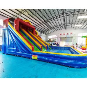 1000D Playground Bounce House Inflatable Water Slide With Pool