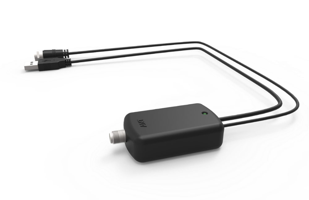 Free Channel TV Antenna with IEC Male Connector and Satellite Receiver in Packing Box