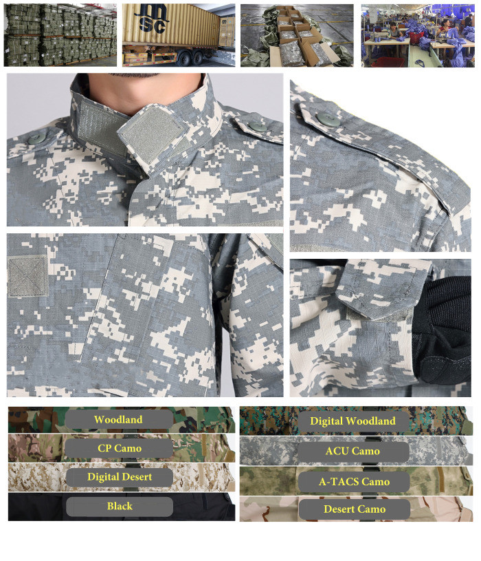 TC 6535 Or TR8020 Military Camo Uniforms Shrink And Wrinkle - Resistant