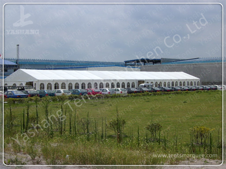 Hanging Ripples Outdoor Event Tent , Steel Structure Tent Transparent PVC Fabric Windows