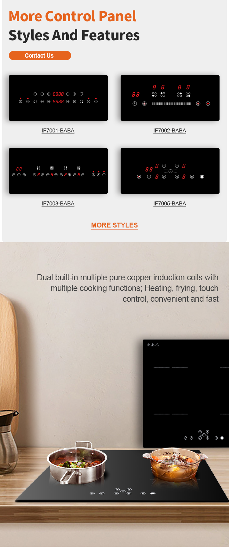 Powerful 4 Burner Electric Induction Hobs 7000W Built In With Childhood Lock
