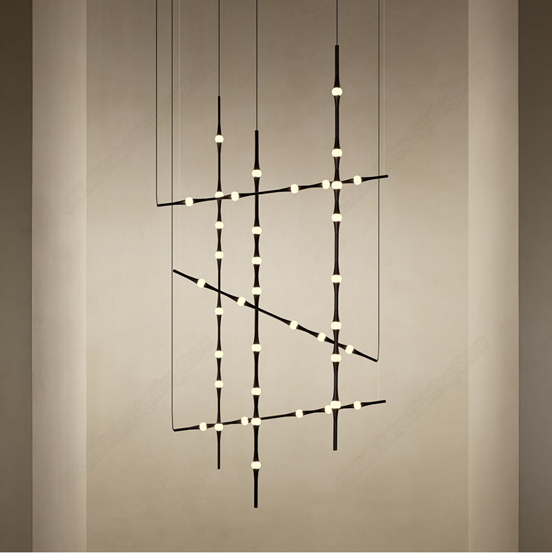 Modern Staircase Chandelier Led Living Room Indoor Light Nordic Villa Decoration Long line light(WH-MI-456)