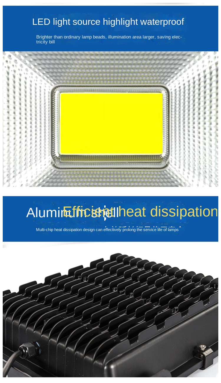 High Power 500w led flood light 100W 50W 30W 20W 10W Slim IP65 Waterproof Outdoor LED Floodlight COB Flood Light Spotlights