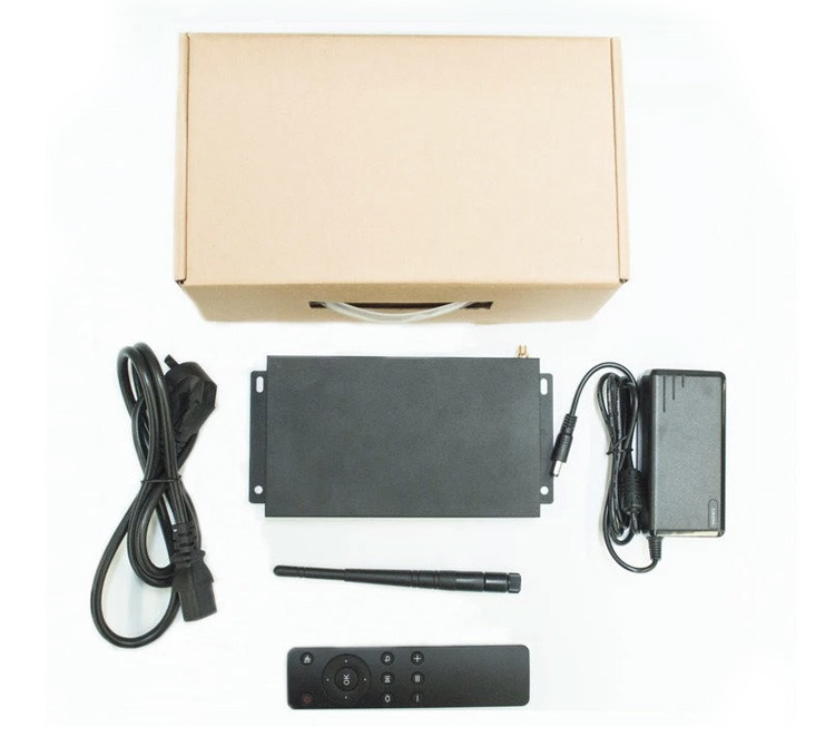 4K HD WiFi BT Ethernet RK3328 Android Media Player Box For Digital Signage Advertising