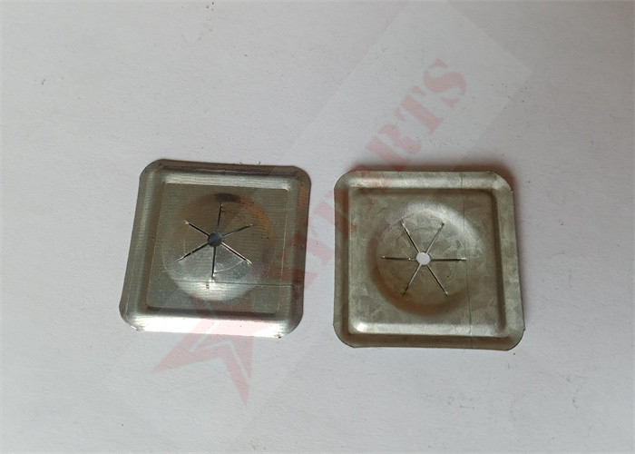 Galvanized Steel 32mmx32mm Square Self-Locking Washer For Insulation Pins