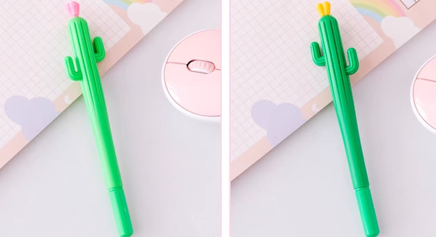 Cute Cactus Neutral Pen Learning Black Signature Pen Primary School Student Award Gift Creative Stationery