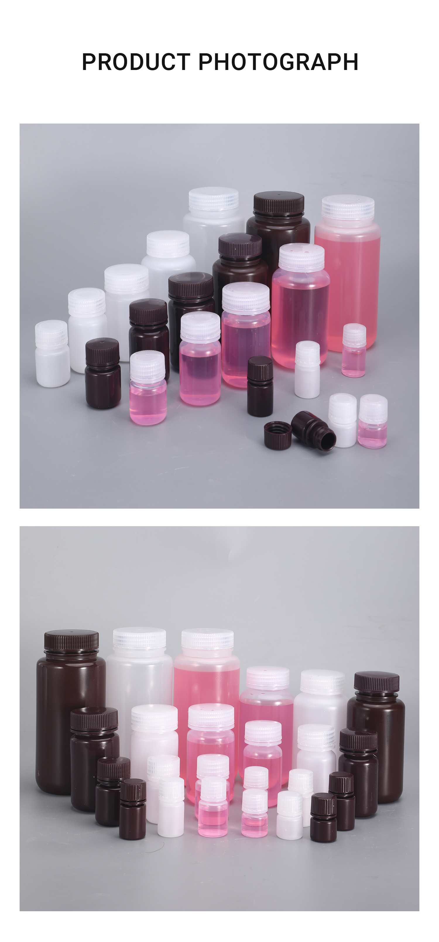 Chemical Industrial 100ml 250ml Plastic Bottles HDPE Wide Mouth For Laboratory