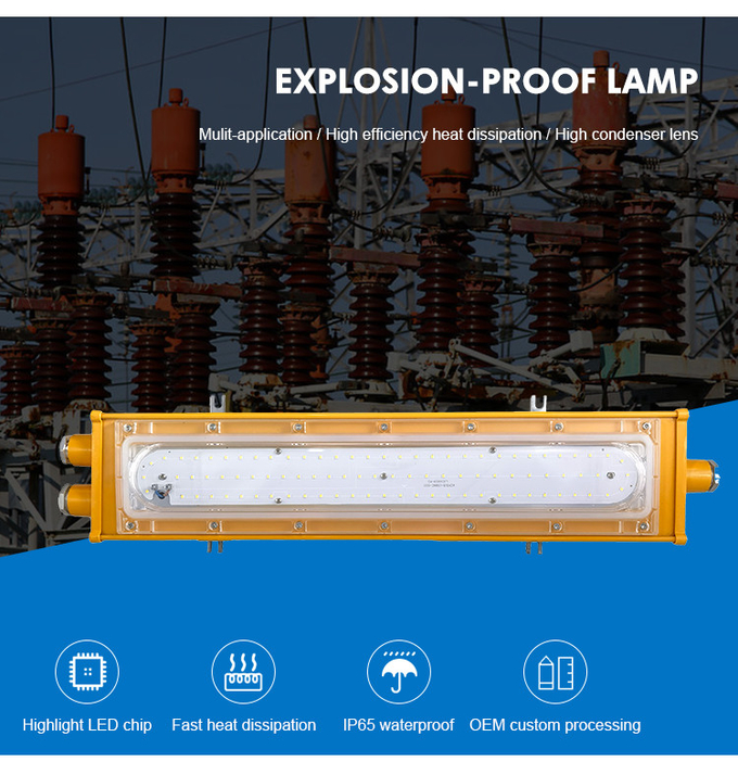 ATEX Explosion Proof Linear Light Flameproof Tube Light Fitting SMD2835 Chips