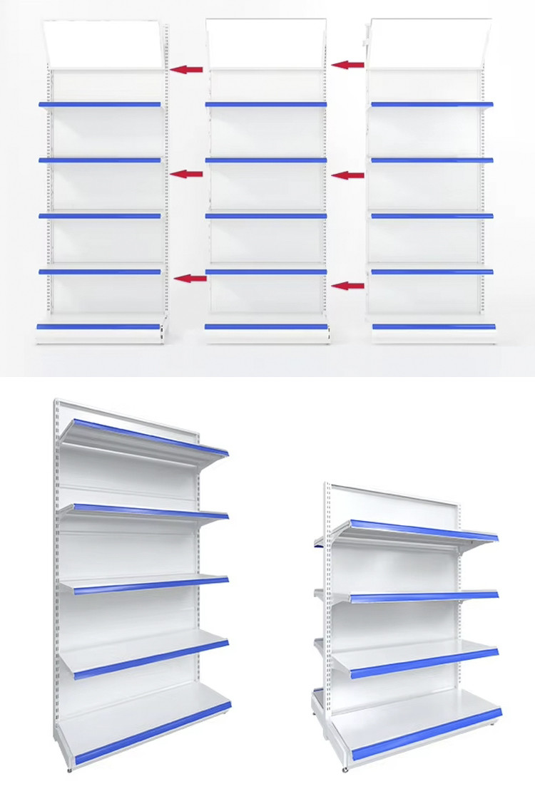 Easy Installation Supermarket Display Shelving Durable With Customized Logos