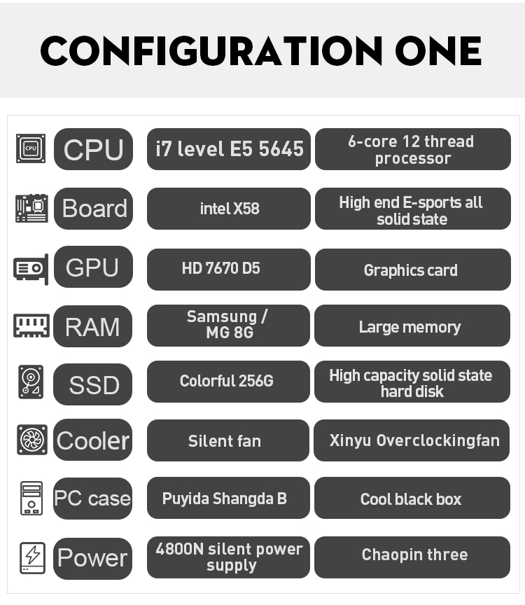 intel X79 Board Gaming PC Desktops Xeon E5 Series CPU GTX 1050 TI 4G