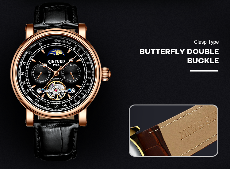 Brand KINYUED Business men watches automatic watch custom logo water resistant watch