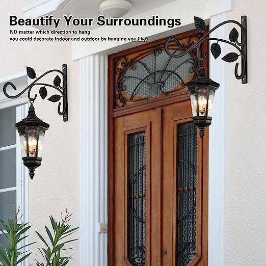 Carbon Steel Wall-Mounted Gardening Bracket Hook for Hanging Baskets and Bird Feeders
