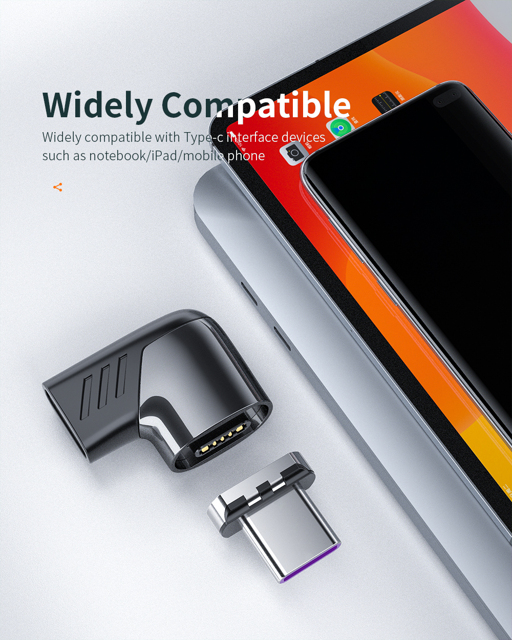 Magnetic Fast Charging Type C Adapter Type C to C Adapter 100W