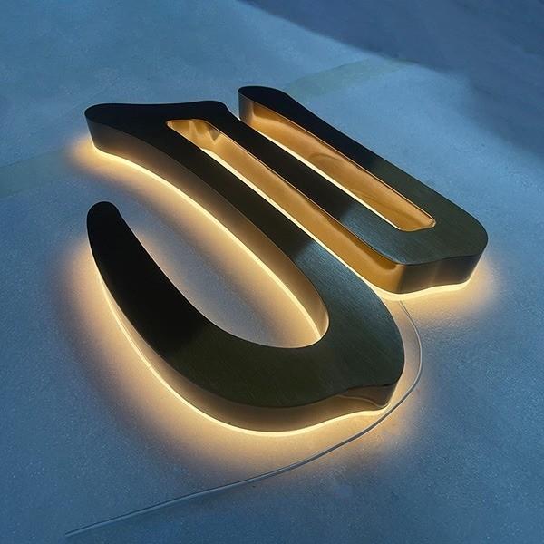 Stainless Metal LED Signage for Restaurant Office Outdoor Custom Business