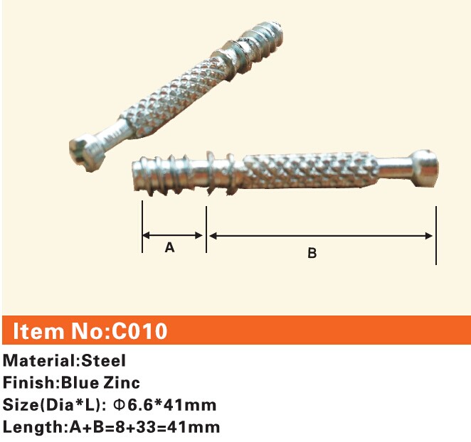 C010 Furniture connecting fittings:Steel bolt