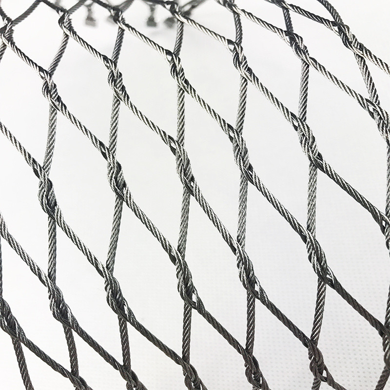304 316L high strength decorative hand-woven Stainless Steel Rope Wire Mesh ferrule cable Zoo Mesh