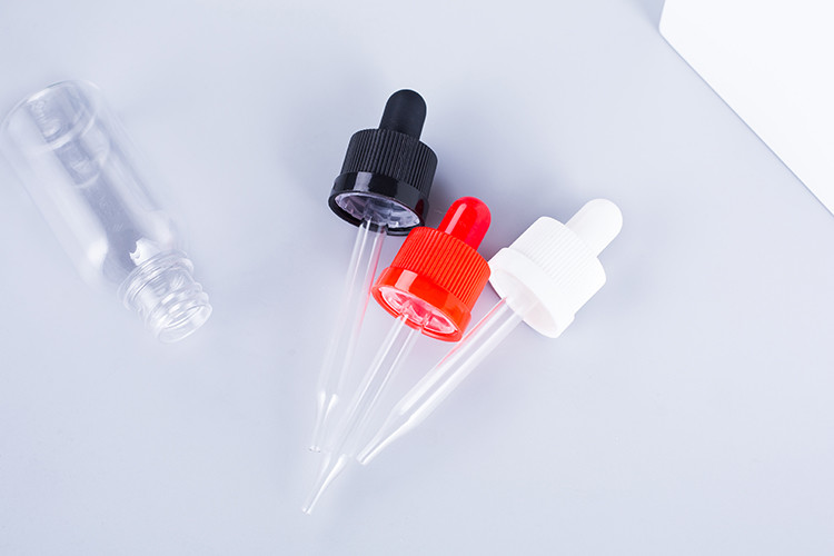 Custom Logo Dropper Bottles Set Transparent Black Various Sizes 10ml-120ml Smooth Surface 5000pcs Print