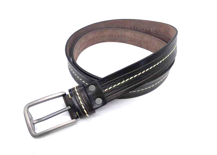 Business Casual Cowhide Mens Casual Leather Belt Alloy Pin Buckle
