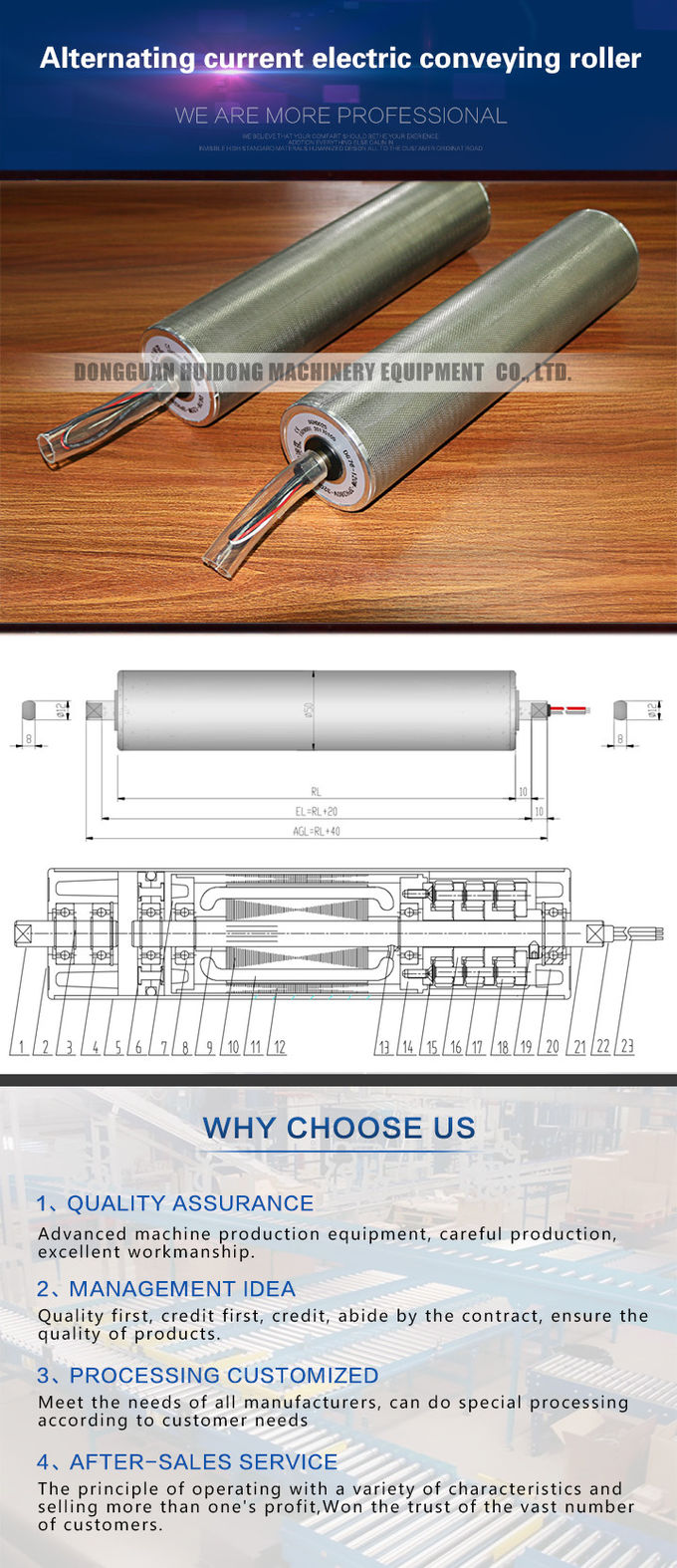 DC Electric Motorized Conveyor Rollers Flexible Heavy Duty Conveyor Rollers
