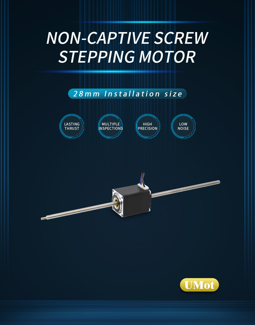 Square 28mm Screw Linear Stepper Motor Nema 11 Non Captive Type Micro Linear Actuator