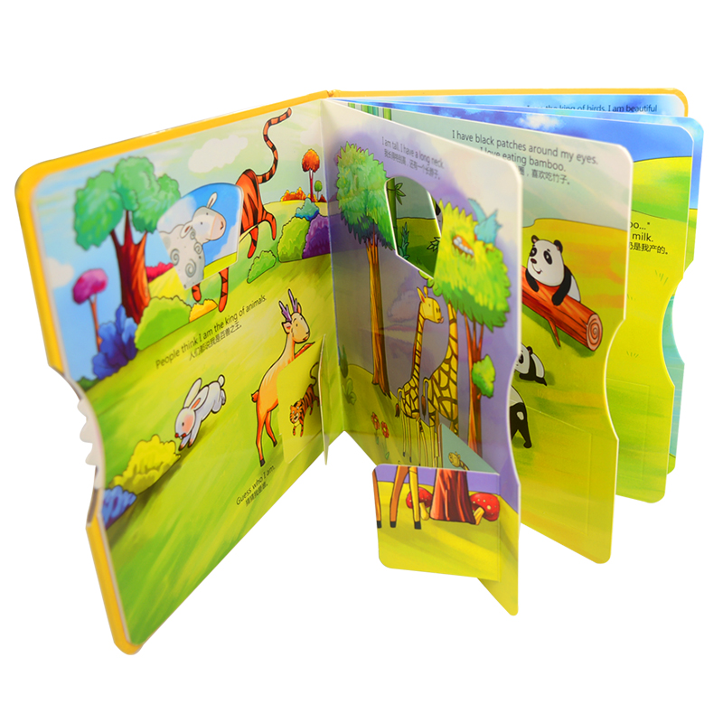 Flap Up Photo Board Book Printing Binding Services For Children'S Cardboard Book