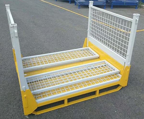 Collapsible Rigid Wire Container with Dual Drop Gate Stackable 3 High 