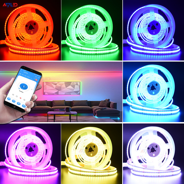 COB RGB CCT Led Strip Bendable IP20 IP65 IP67 5m Flexible 24v Led Lights For Bedroom