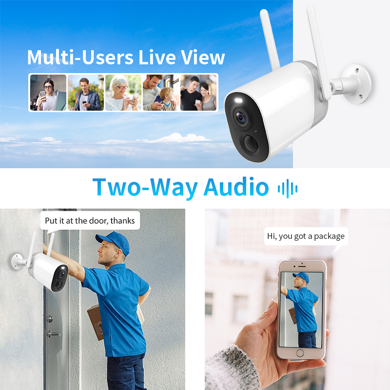Glomarket Smart Wifi Camera Night Vision Security Camera Video Surveillance Two-way voice intercom can be realized