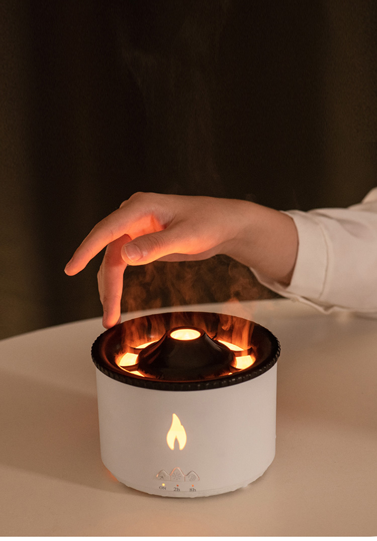 HOMEFISH Ultrasonic Aroma Humidifier Volcano Oil Diffuser 360ML USB Installation