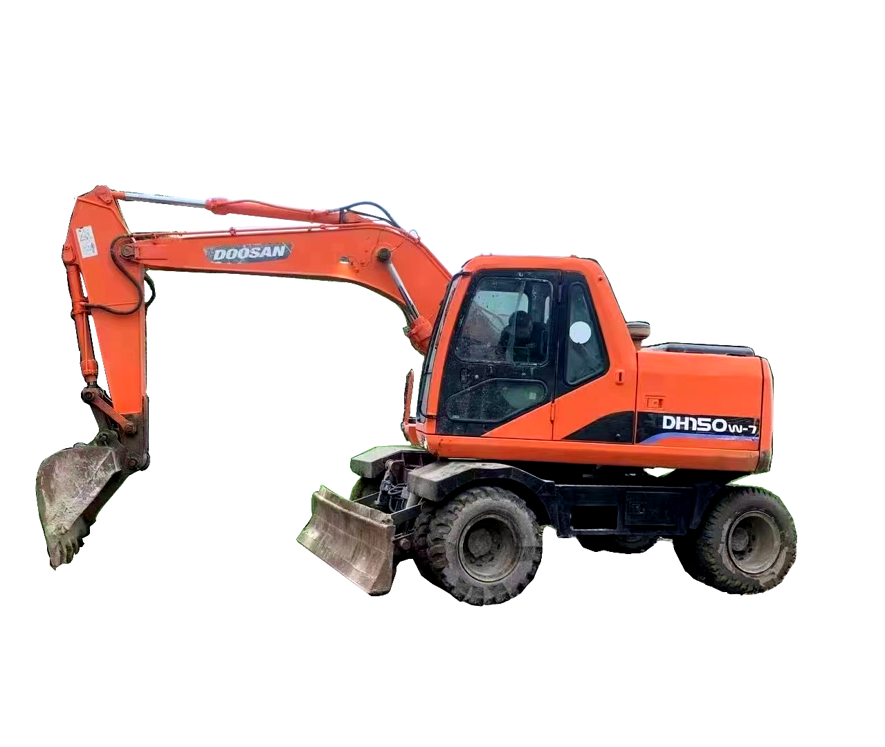 15 Ton Dh150w-7 Doosan Wheel Excavator With 0.75m3 Bucket Capacity