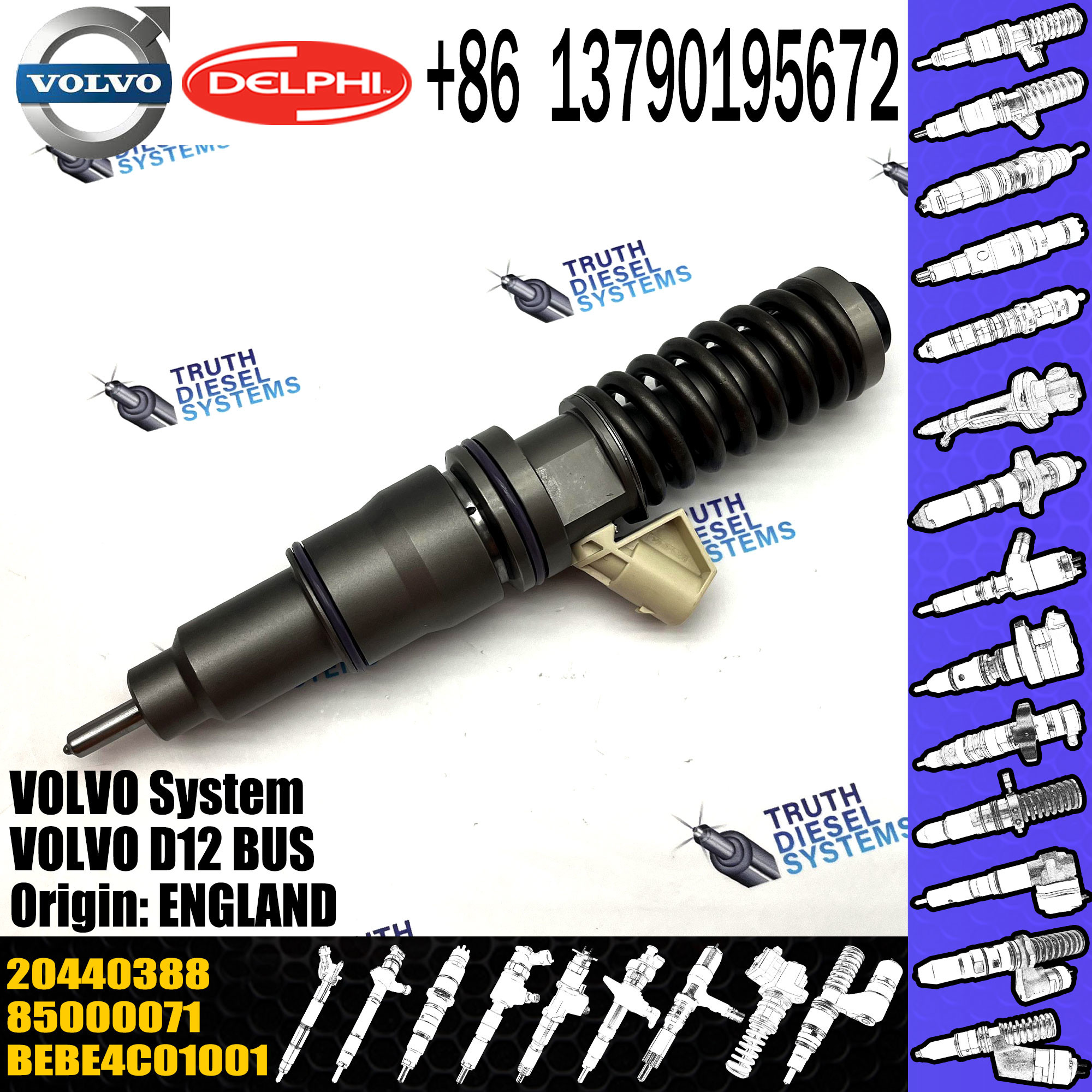 20440388 new injectors Common rail injectorfor EC360B EC460B diesel fuel injector FOR MD13 21652515 BEBE4P00001
