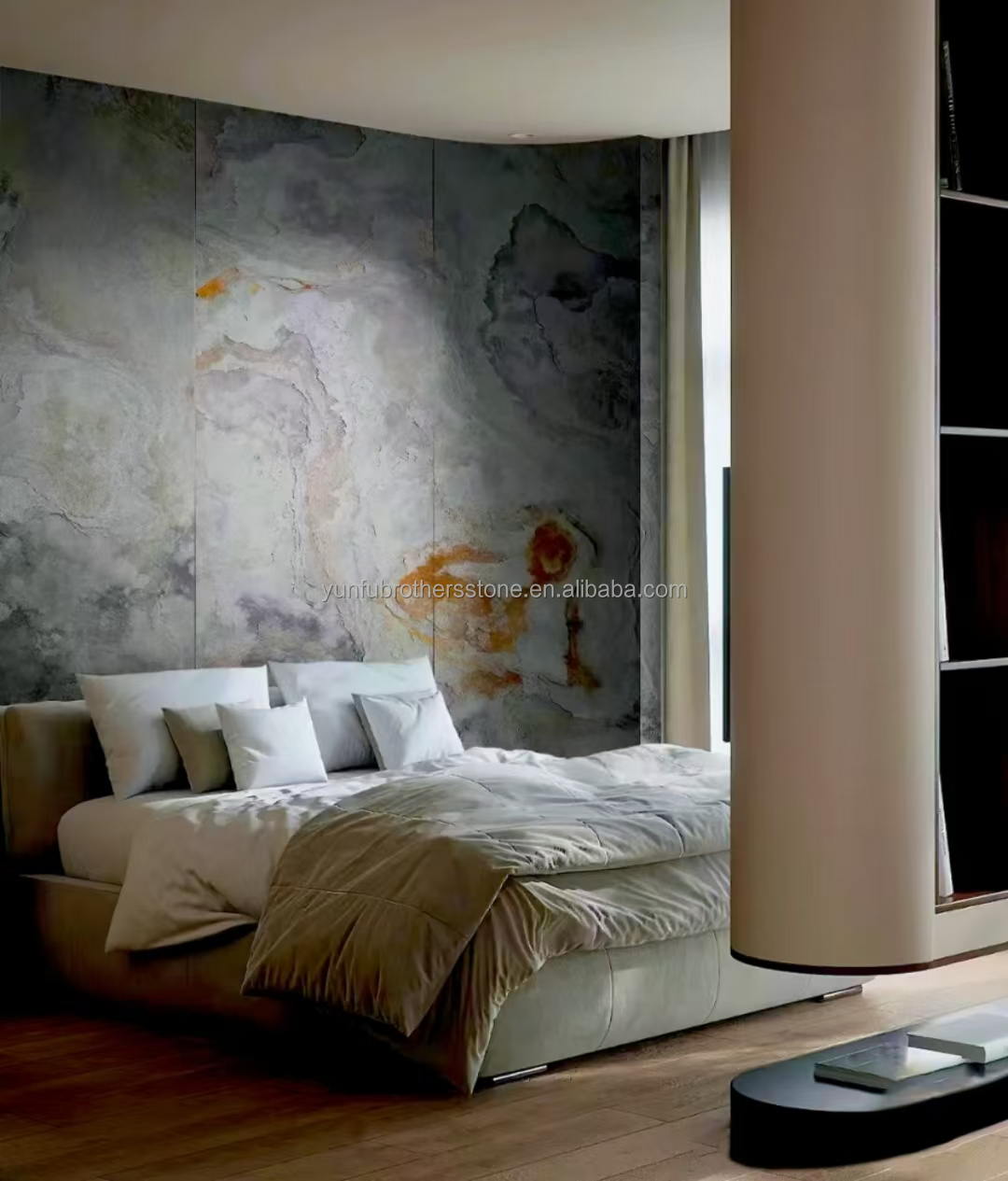 Flexible Slate Stone Sheets Wall Cladding in Modern Design for Hotel Villa Interiors
