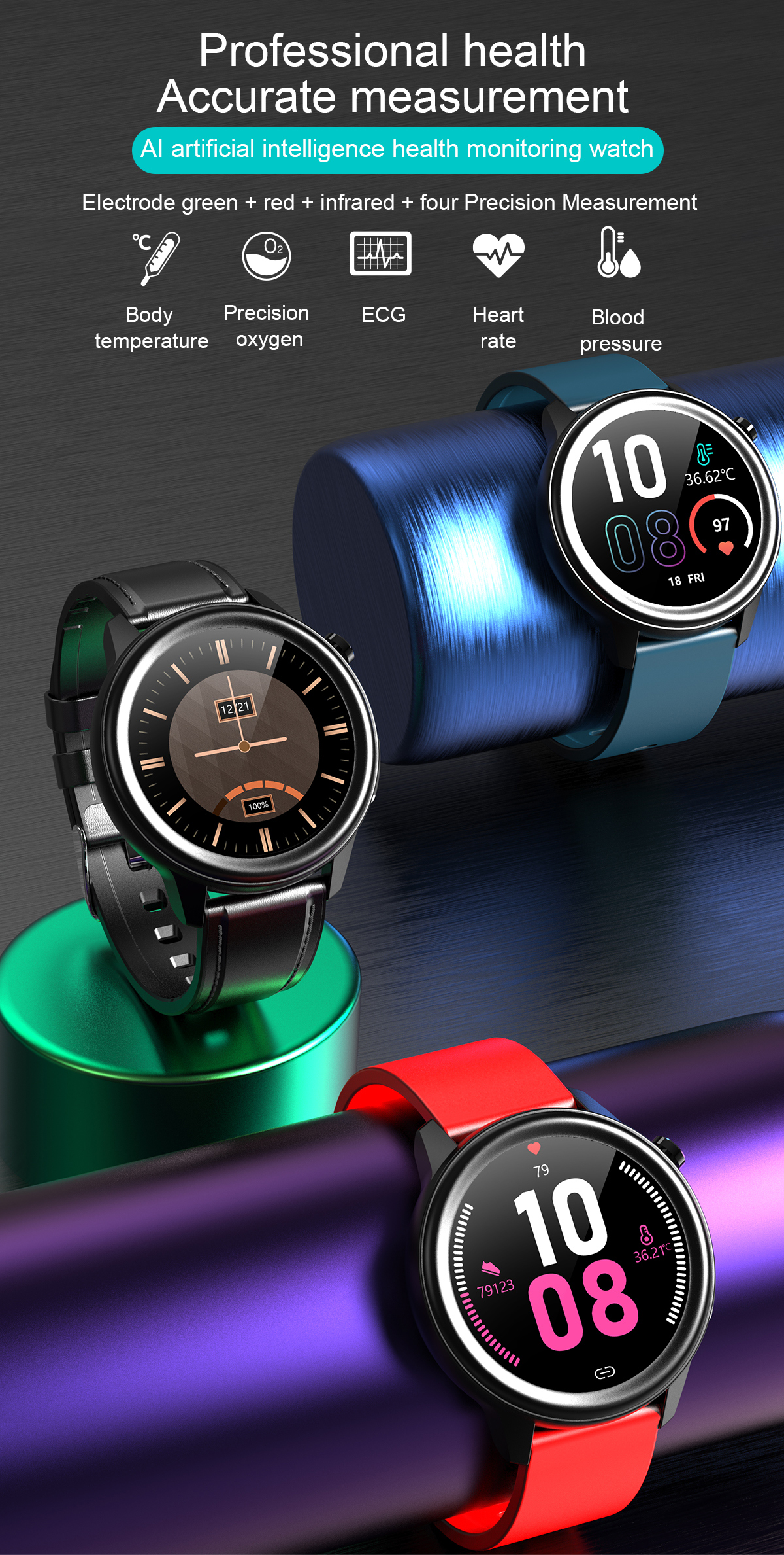 HL80 Smartwatch E80 Waterproof Sports 200mAh Silicone Health Smart Bracelet Band Wristwatch Metal Alloy