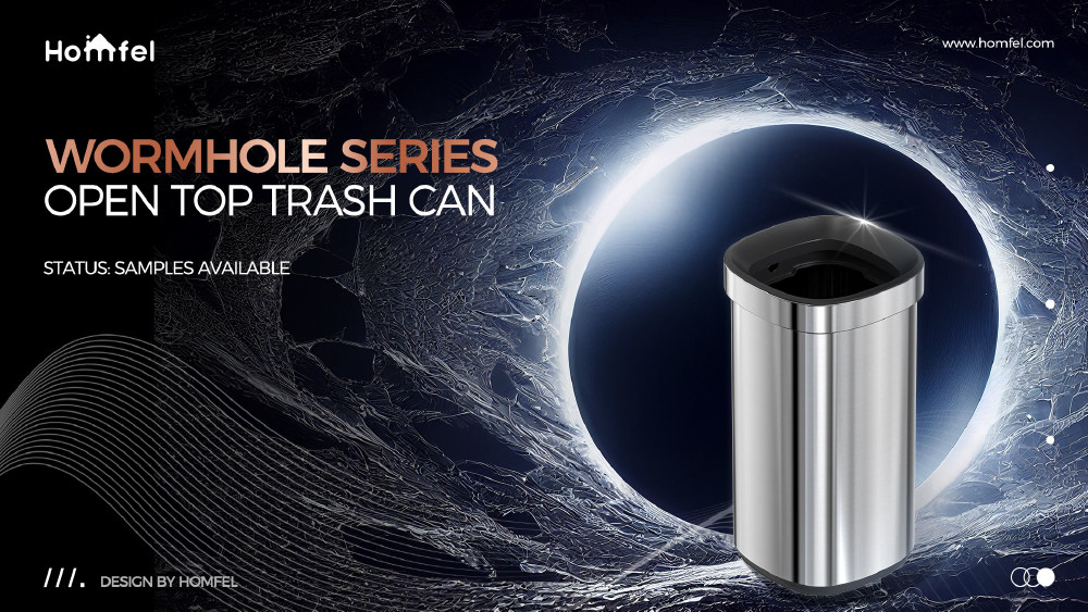 Rectangle Structure Open Top Trash Bin Garbage Can Household Stainless Steel