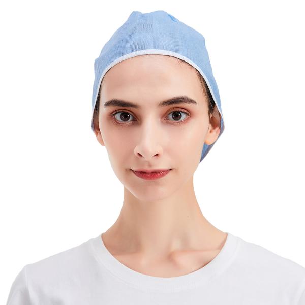 Quality 10gsm-35gsm Disposable Non Woven Cap With Ties 18" 21" 24" for sale