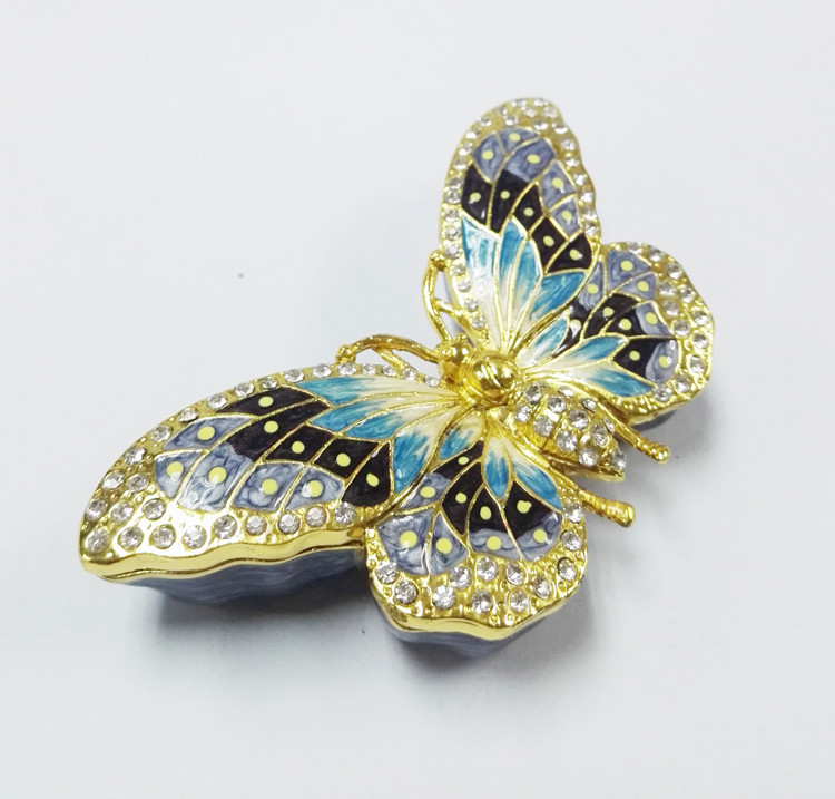 Custom metal butterfly shaped jewelry box for promotional gift