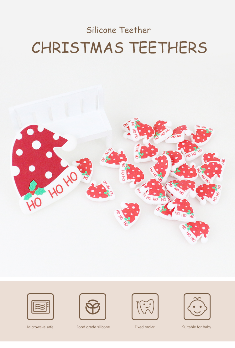 Mini Food Grade Christmas Silicone Beads For DIY Pacifier Chain Necklace